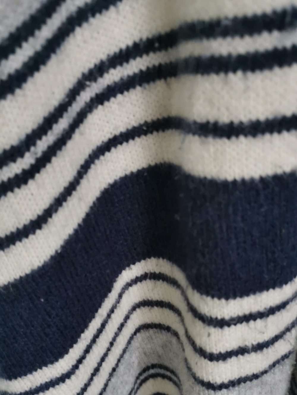 Womens GAP Boho Cozycore Poncho Light Grey and Navy Striped Open Cardigan. OS - Picture 4 of 7